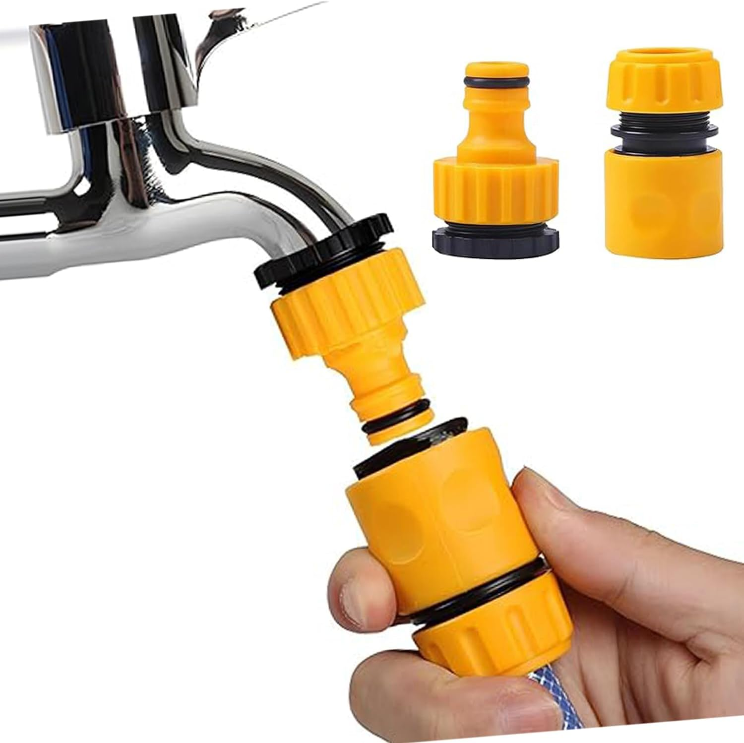 WEZCHUGHAOL 3/4 Inch Hose Pipe Adaptor, Garden Water Hose Nozzle Connector, BSP Threaded Quick Connect Fittings for Car Washg image number 2