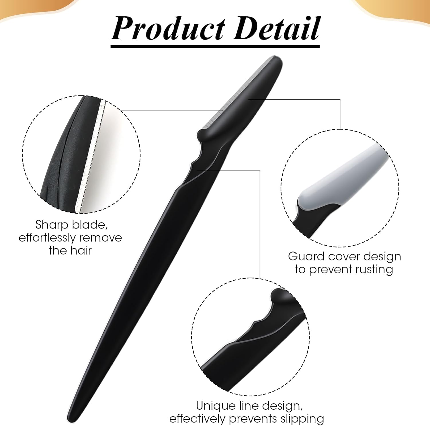 24 Pcs Eyebrow Razor & Face Shaver Set - Premium Dermaplaning Tool for Women & Men | Multipurpose Facial Hair Removal | Exfoliating Eyebrow Razor with Safety Cover (Black) image number 5