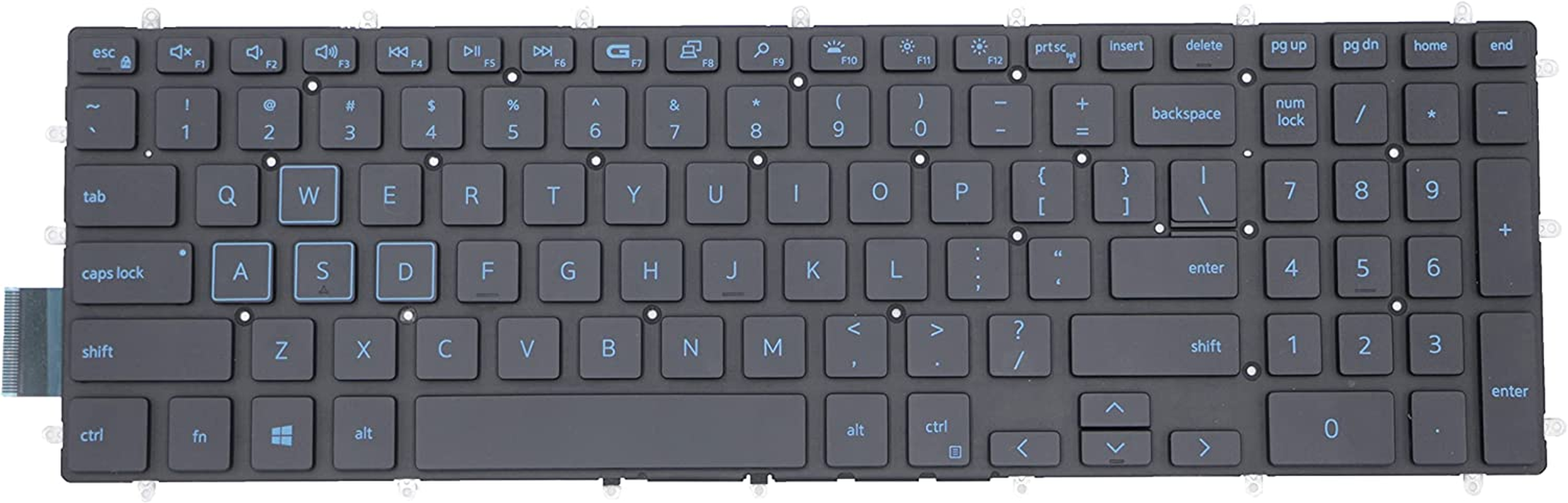 Dell Replacement Keyboard for G5 5500 5587 5590, G5 SE 5505, G7 7588 7590 7790, G3 3579 3779 3590 Series Game Laptop - Blue Frame with Backlit US Layout