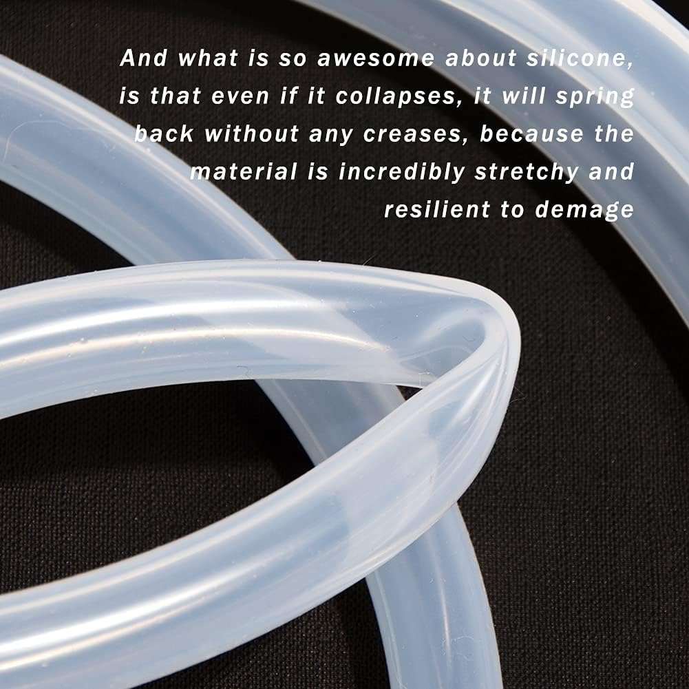 Quickun Pure Silicone Tubing, 6Mm ID X 8Mm OD High Temp Food Grade Tube Pure Silicone Hose Tube for Home Brewing, Beer Line, Kegerator, Wine Making, Aquaponics, Air Hose by Proper Pour (3.28 Ft) image number 2