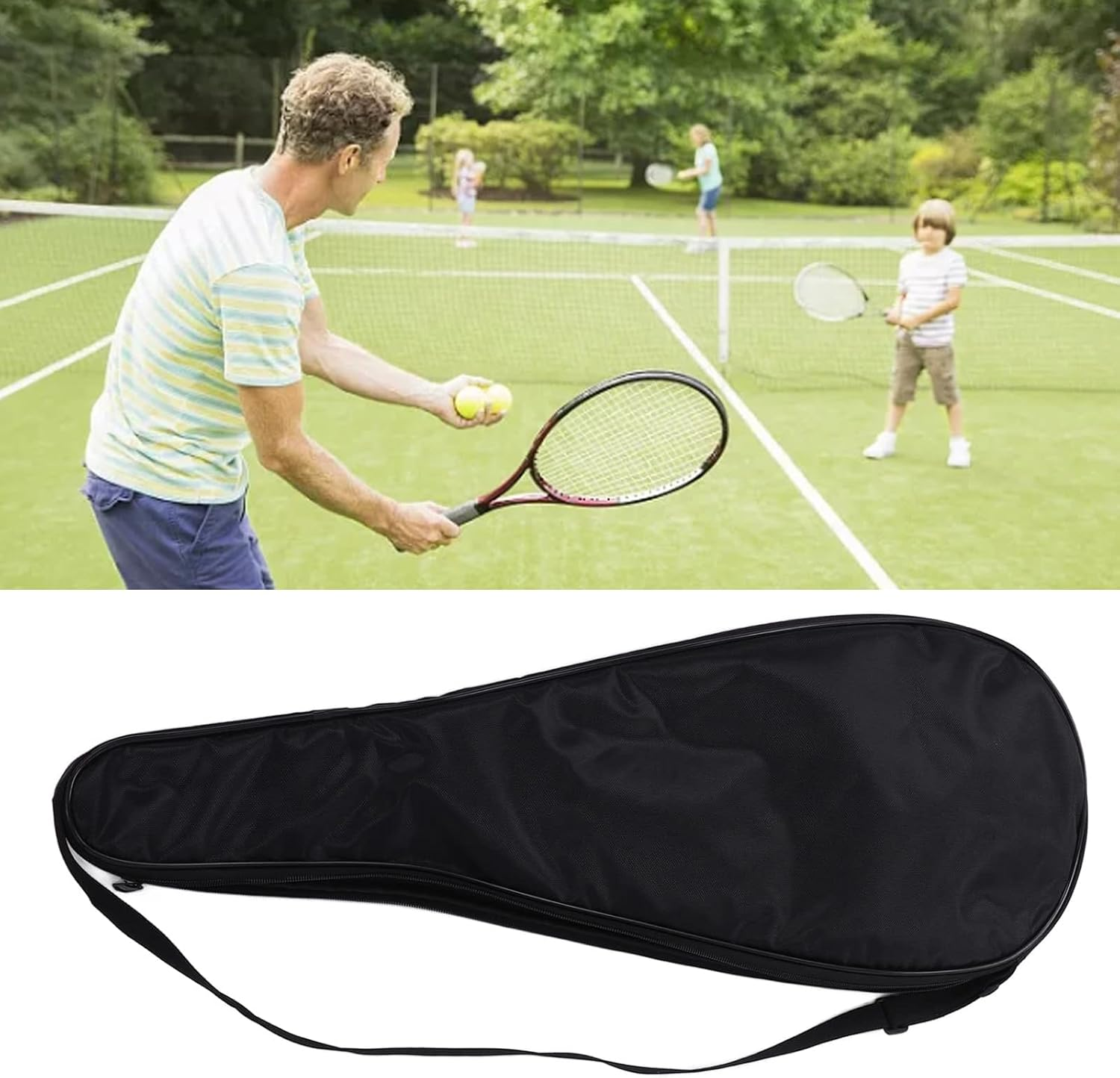 Squash Racquet Cover Bag,Lightweight Squash Racquet Bag,Racket Carrying with Adjustable Shoulder Strap for Tennis, Badminton image number 6