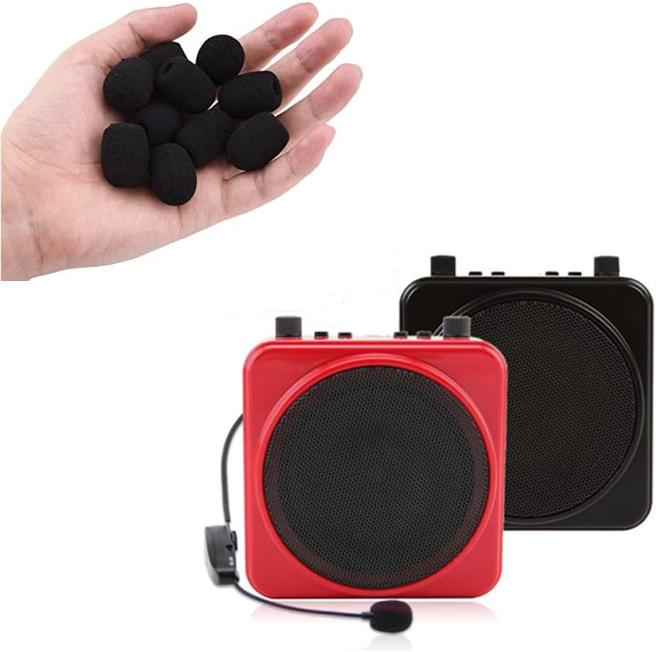 20 Pcs Foam Mic Cover, Black Mini Microphone Headset Windscreen Sponge Foam Mic Cover(30X22X8 Mm) image number 1