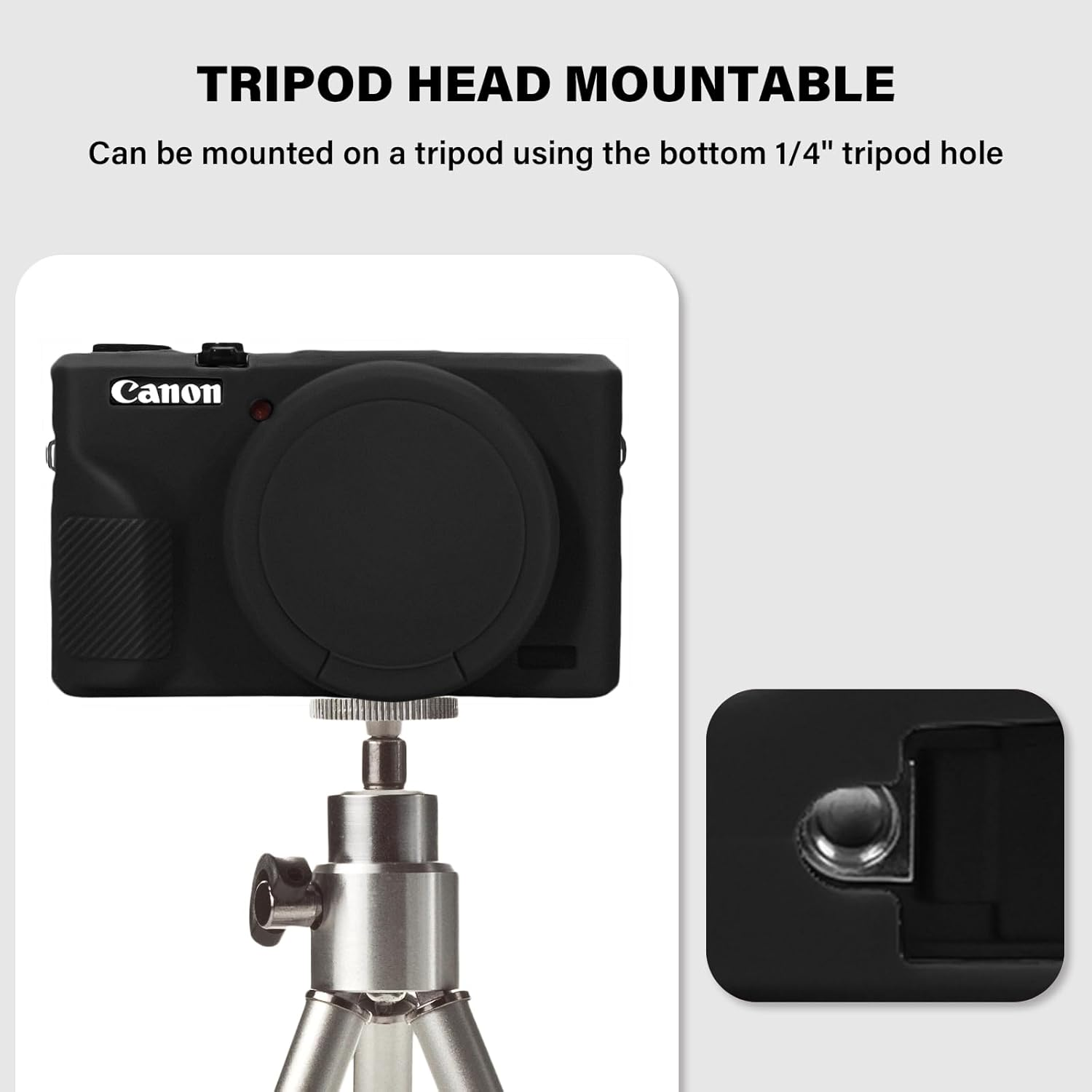 Case for Canon Powershot G7X Mark III Digital Camera, Soft Silicone G7X Mark III Camera Case Accessories, Protective Cover Case for G7XIII G7X3 with Detachable Lens Cover - Black