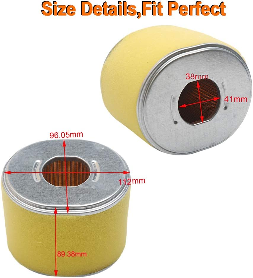 HIFROM Pack of 2 Set Air Filter with Spark Plug Replacement for Honda GX340 GX390 11HP 13HP Engines Lawnmowers Replace 17210-ZE3-505 17210-ZE3-010 image number 4