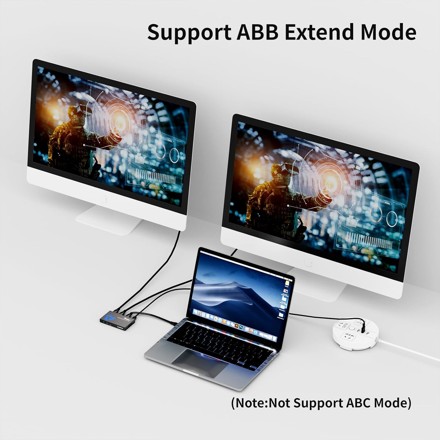 4K HDMI Splitter 1 in 2 Out, 4K@30Hz 1X2 Slim HDMI Splitter for Dual Monitors, 1 to 2 USB-C Powered Only Mirror for PS4 Fire Stick HDTV image number 2