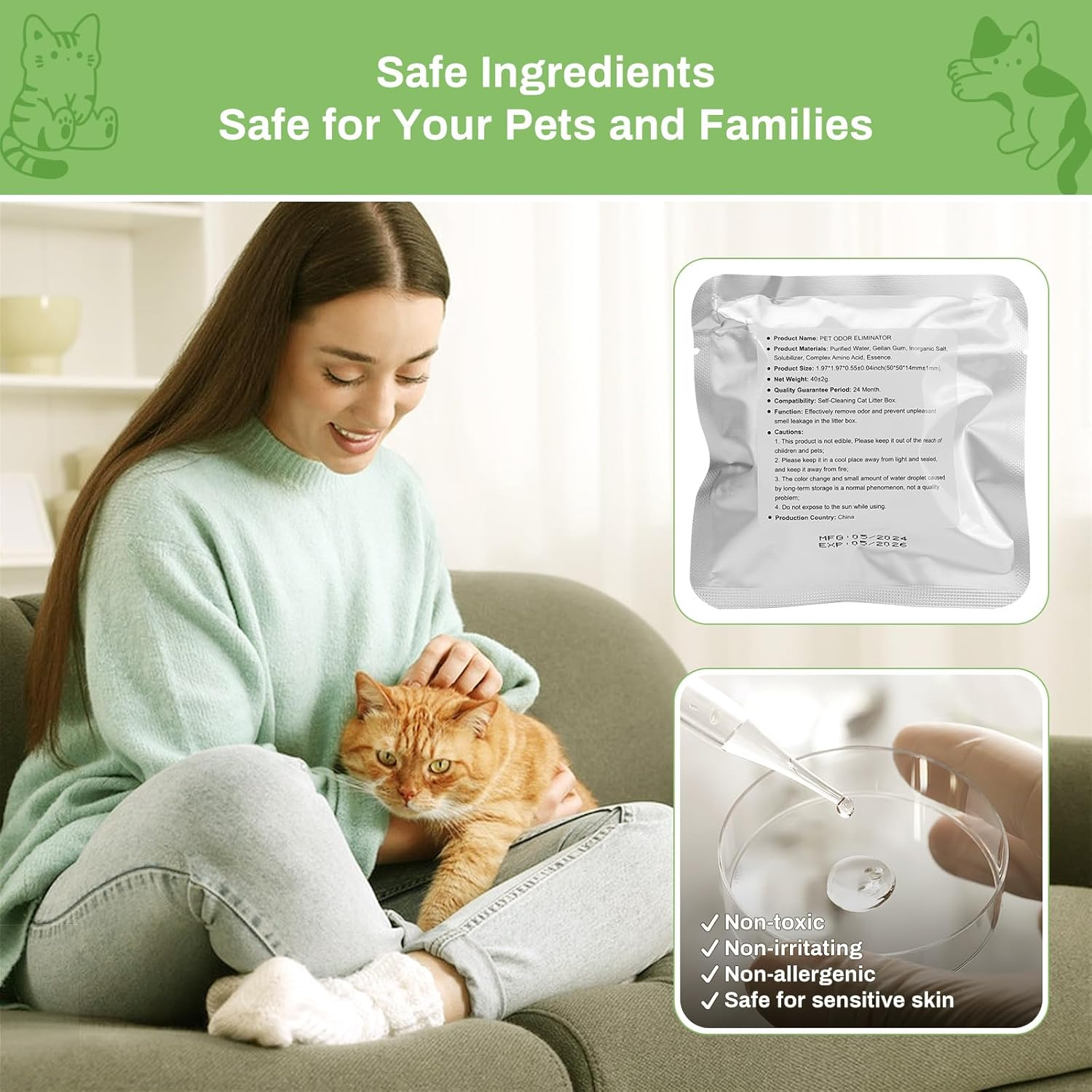 6 Pack Odor Eliminator for MAX Self-Cleaning Cat Litter Box, GISOFIK Cat Litter Box Odor Eliminator, Cat Toilet Odor Control for Automatic Litter Box, Safe for Pets 95% Remove Rate