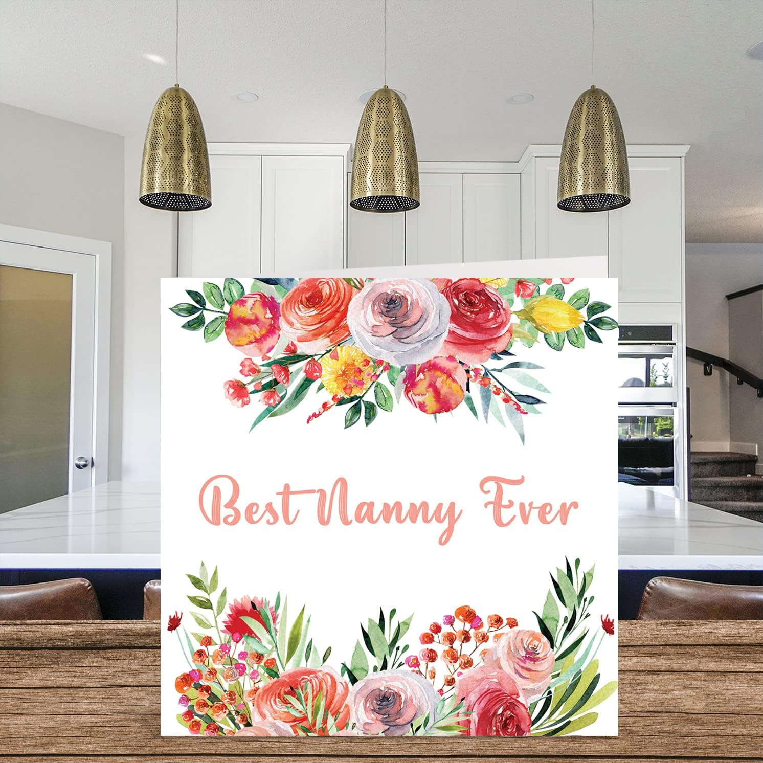 Birthday Cards for Nanny - Best Nanny Ever - Beautful Happy Birthday Card for Nanny from Granddaughter Grandson, Nanny Birthday Gifts, 145Mm X 145Mm Mother'S Day Greeting Cards for Nana Nan Nannie - Daughter image number 6
