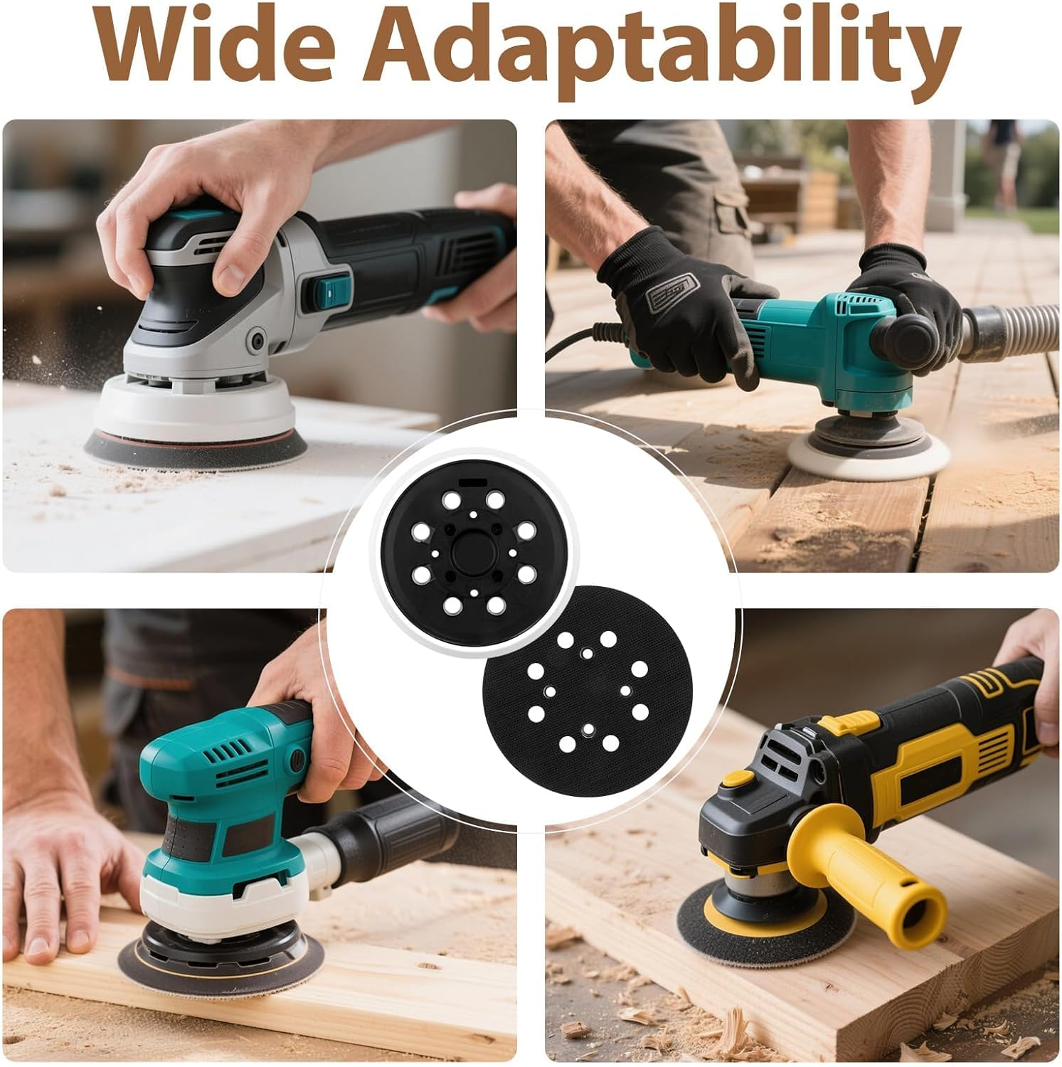 5 Inch 8 Hole Sander Backing Pad for Bosch PEX 300/400 AE 4000AE Advancedorbit 18, 125Mm Replacement Random Orbit Sanding Interface Pad, Hook and Loop Sanding Discs for Smooth Finishing image number 2