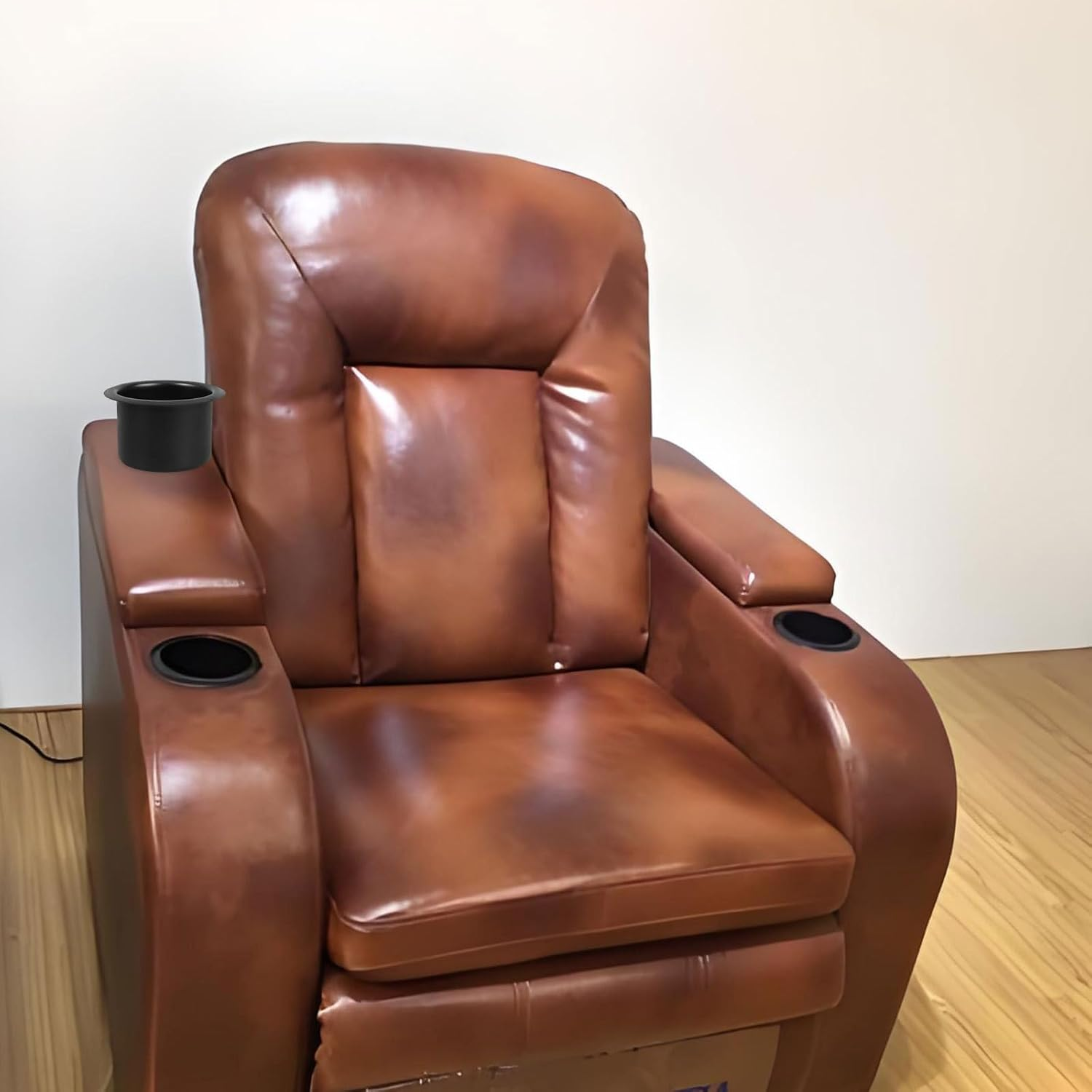 CLISPEED 2Pcs Stainless Steel Cup Holder Insert for Sofa Poker Table Easy Installation Drop Drink Holder Stable Secure Design Elegant Black Finish image number 3