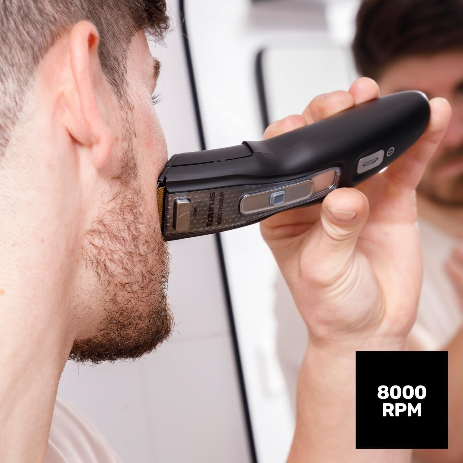 Taurus - Nixus Titanium Hair Clipper | 8000 RPM | Titanium Blades | Safe Cut Button | With/Without Cable | 60 Min Autonomy | Adjustable Guide Comb 1-18Mm | Quick Charge 1.5H | Case and Accessories image number 3