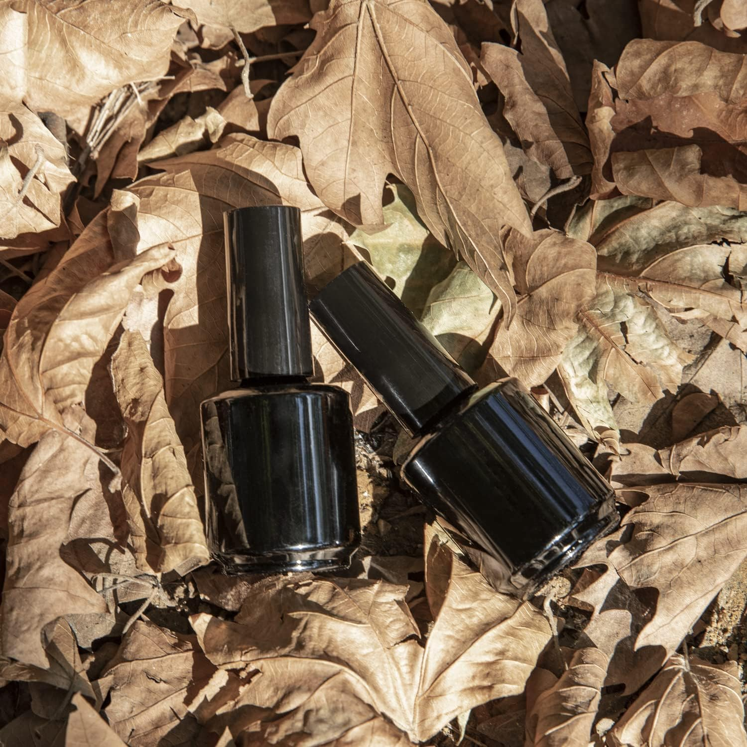 Agidea Empty Gel Nail Polish Bottles, 15ML Refillable Fingernail Polish Bottles with Brush, UV Safe with Mixing Balls & Funnels, Pack of 20 (Bright Black) - Matte Black image number 6