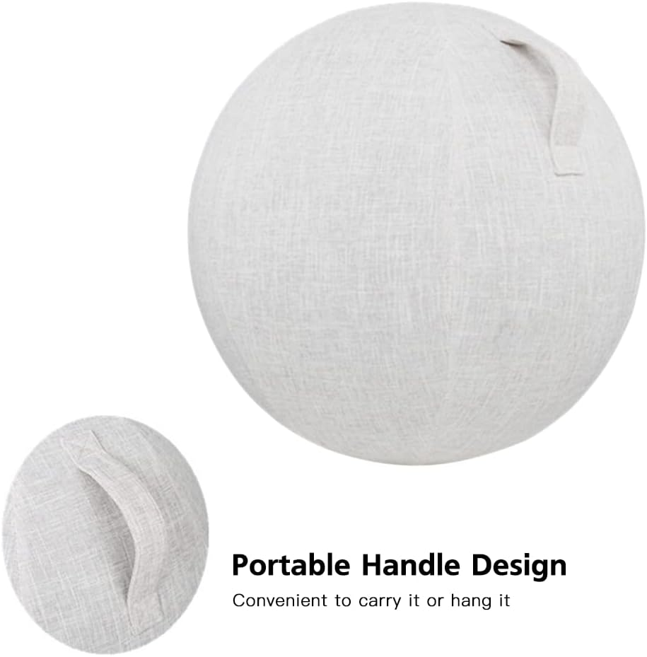 LAPOOH 55Cm/65Cm/75Cm Cotton+Linen Protective Yoga Ball Cover Exercise Ball Protection Skin Wrap Accessory image number 6