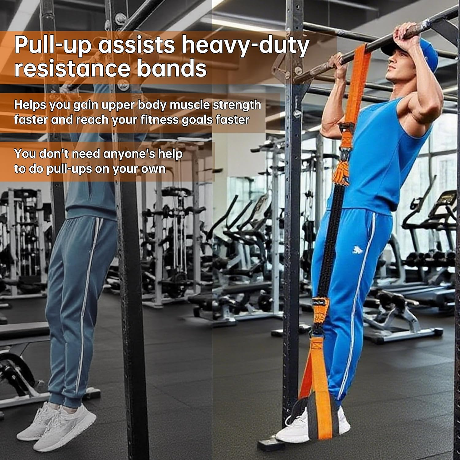 Pull up Assistance Bands Heavy Duty for Doorway - Adjustable Resistance Bands with Handles, No Screw Home Gym Equipment for Beginners & Advanced image number 5