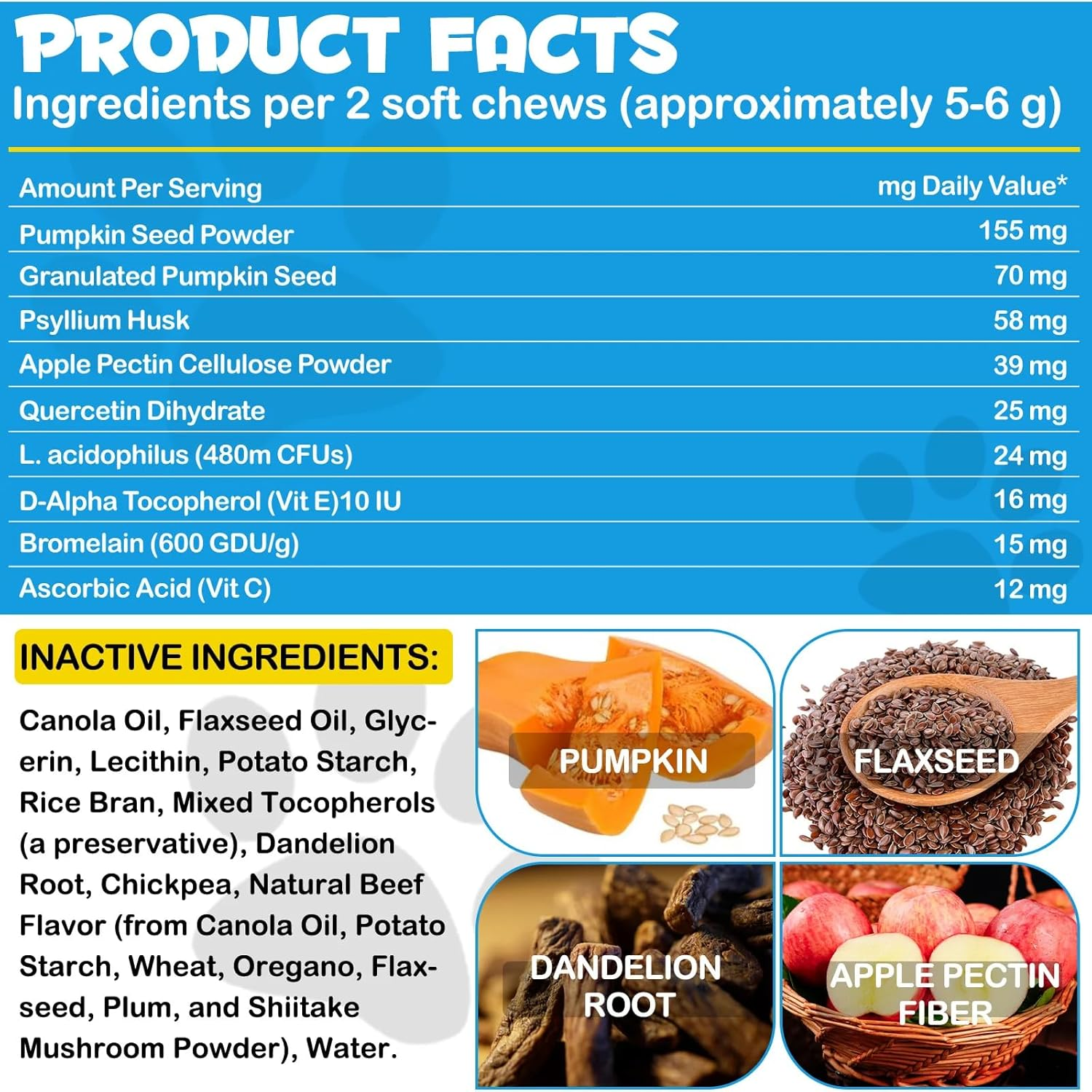 Dog Anal Gland Support Chews | Natural Formula for Digestive Health & Comfort | Promotes Anal Gland Function & Reduces Discomfort | 150 Chews image number 1