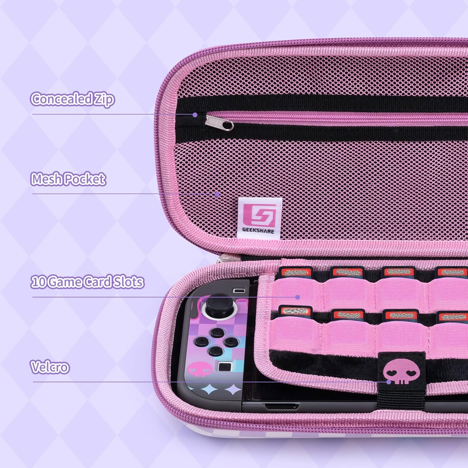 Kuitmor Carrying Case Compatible with Switch/Oled ,Hard Shell Switch Case ,Portable Travel Case for Switch Console and Other Accessories image number 1