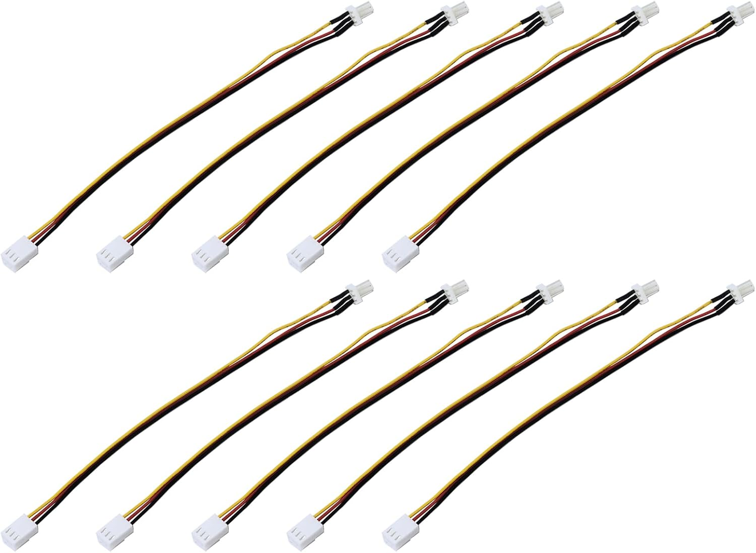 10PCS 3-Pin PC Fan Power Extension Cable Male Plug to Female Socket Connector Wire Cooling Fans for Cooling down Computer CPU Temperature (40Cm / 15.75 Inches Length) image number 2
