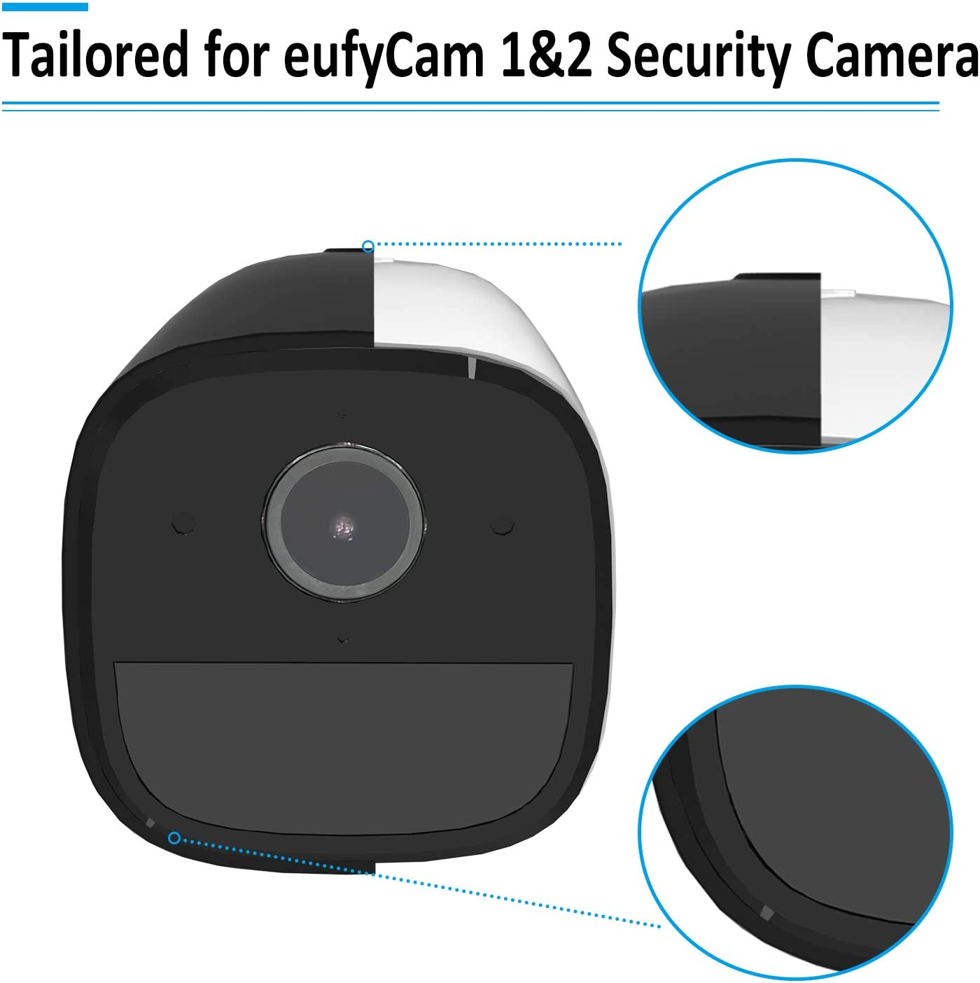 HOLACA 2 Pack Eufycam 1 and 2 Eufycam 2 Pro Silicone Case Skin Compatible with Eufycam 1 and 2 2Pro Wireless Home Security Camera System - Waterproof, Soft Protective Light - 12 2Pro Skins image number 6