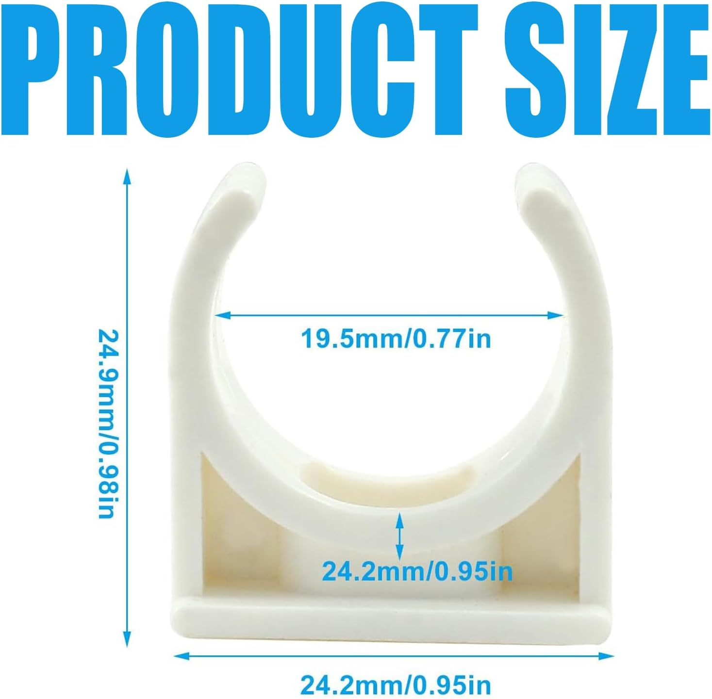 20PCS 20Mm PVC Pipe Clips - Heavy Duty Hose Clamps for Plumbing, PEX Tubing, Central Heating & Garden Irrigation, Secure Pipe Hanger Brackets image number 5