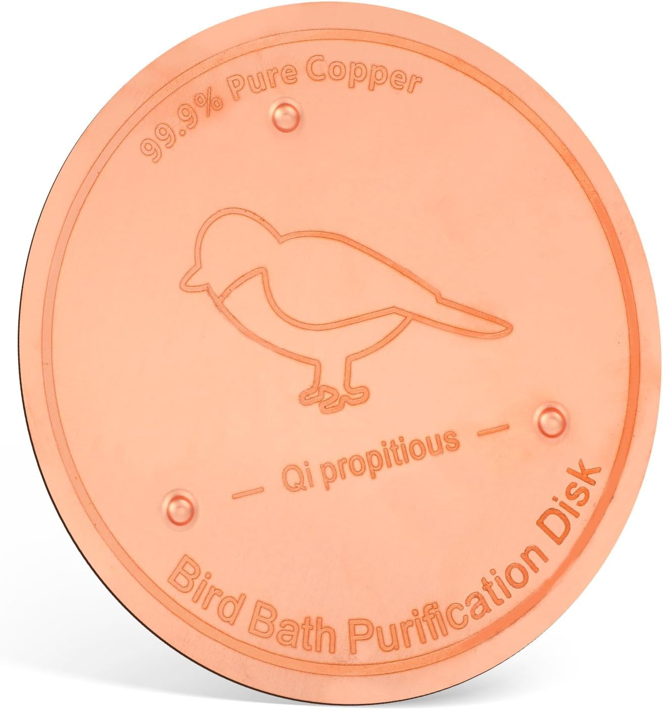 BOXOB Bird Bath Copper Disk, 4In Bird Bath Purification Disc with Triple-Point Support All-Season Safe Water Purifier for Outdoor Birdbaths & Bowls image number 4