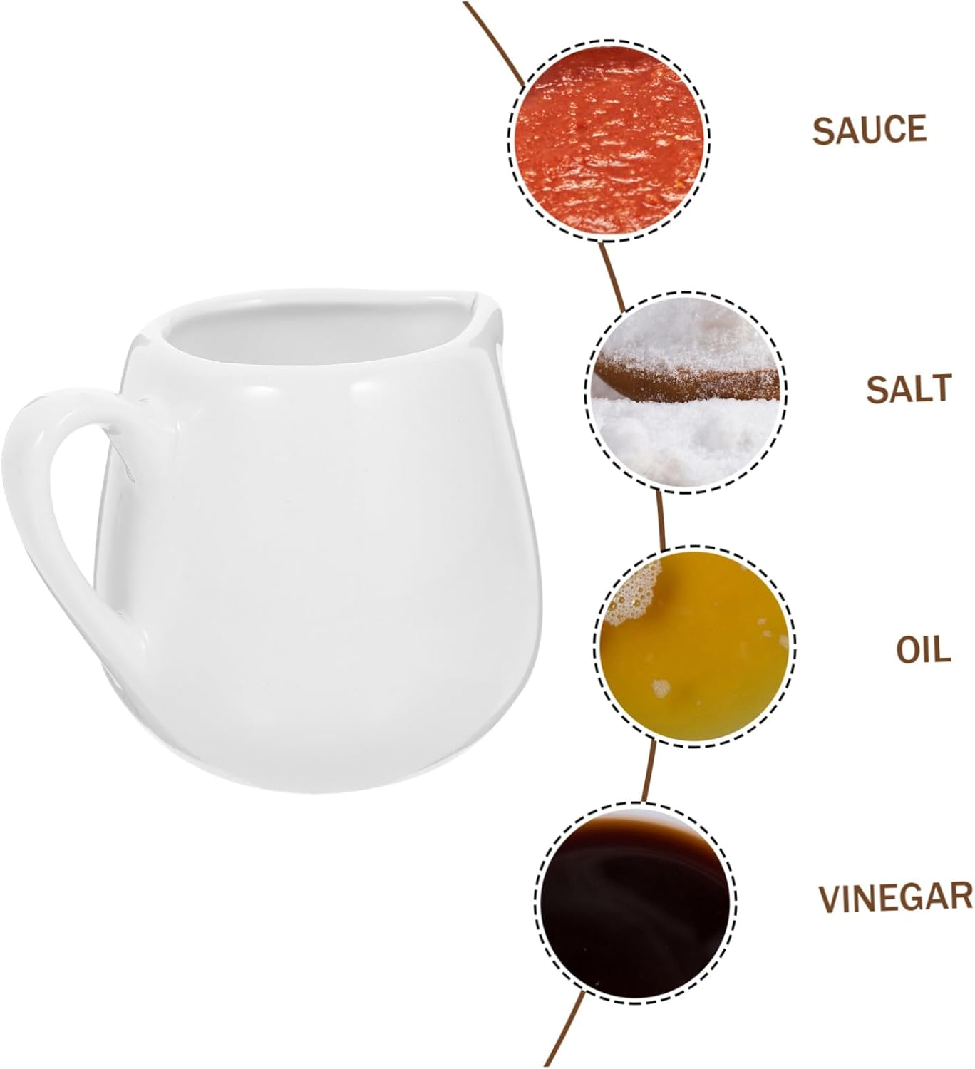 ABOOFAN Mini Ceramic Creamer Pitcher with Handle, 4 Pcs 100Ml Coffee Milk Creamer Pitcher White Milk Frothing Pitcher Coffee Jug Pourer Syrup Espresso Cup for Honey Sauce image number 2