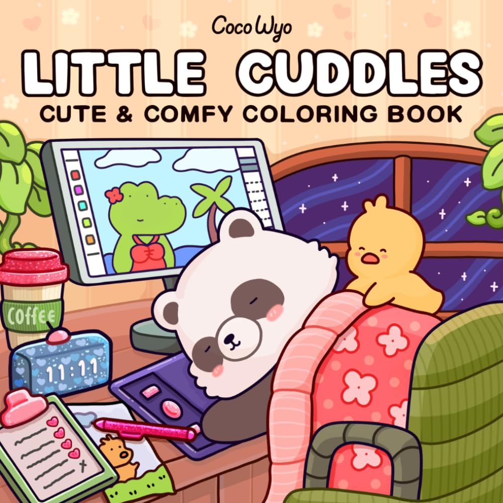 Little Cuddles: Coloring Book for Adults and Teens Featuring Cute Animal Friends for Relaxation image number 4