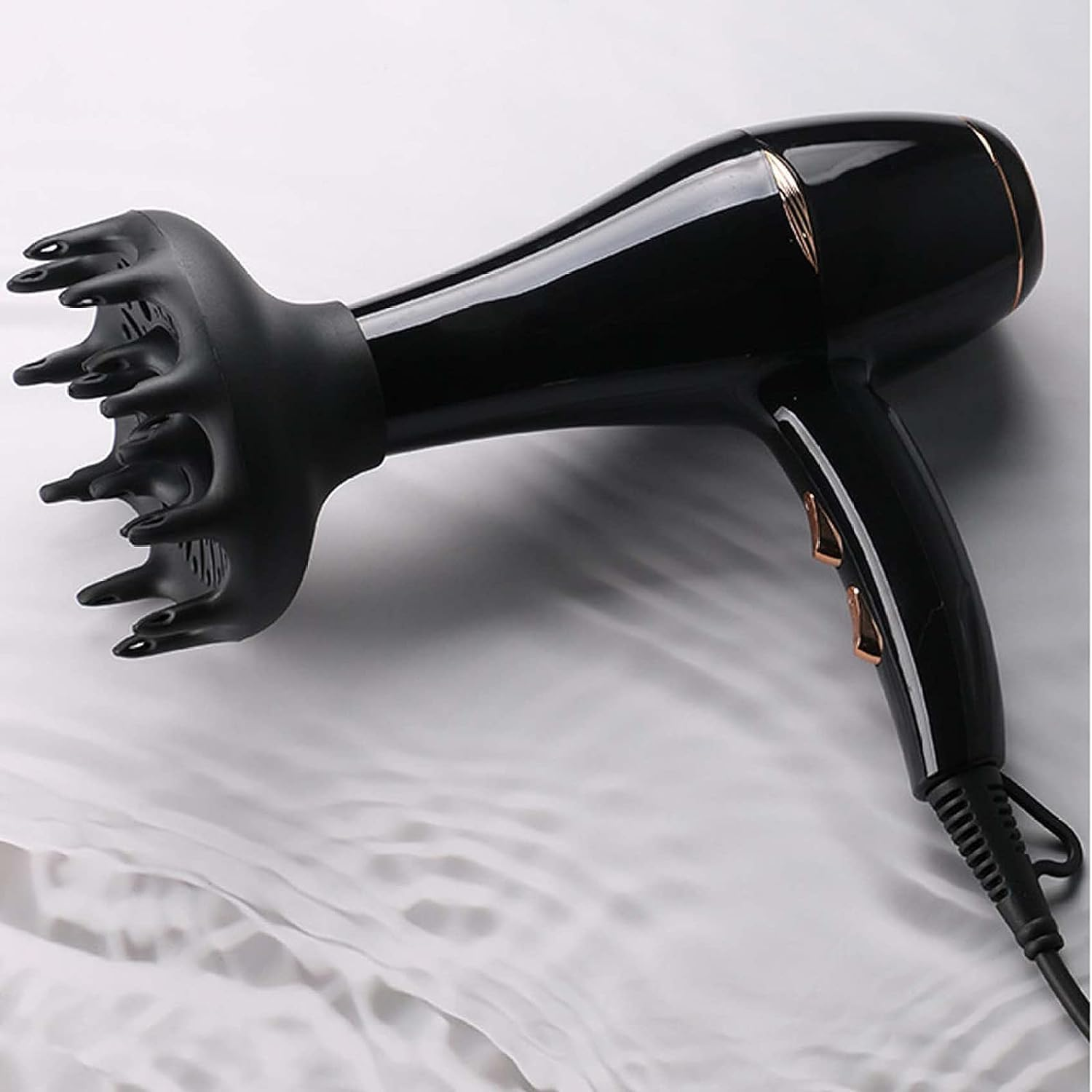 Hair Dryers Accessories, Hair Diffuser Universal Hair Dryer Diffuser Attachment Blow Dryers Diffuser for Curly Wave Thick Hair Black image number 5
