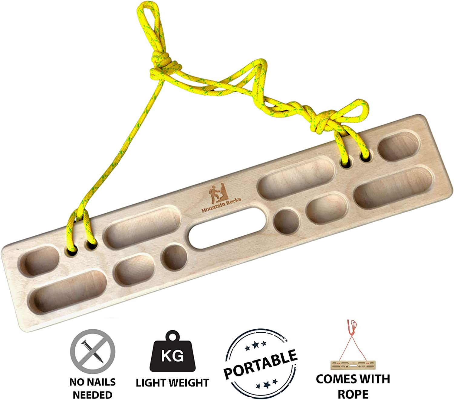 Wooden Portable Rock Climbing Training Hangboard for Finger Strength and Grip Strength | Finger Board Climbing image number 2