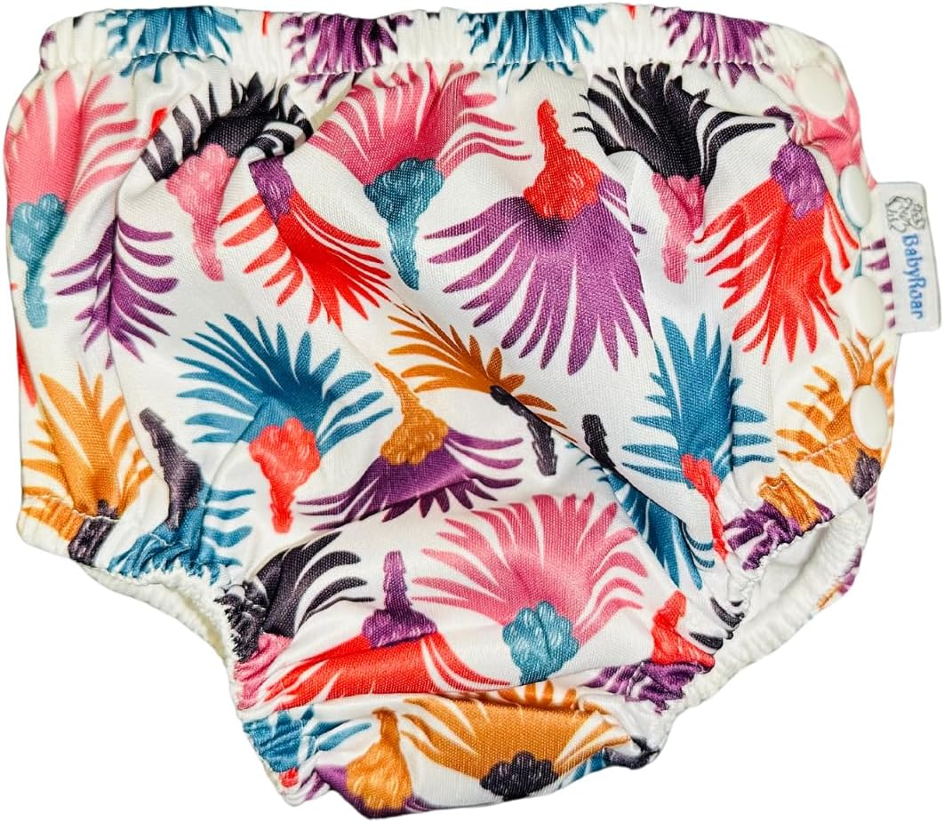 Side Snap Reusable Swim Nappy with FREE Waterproof Wet Bag &ndash; Adjustable, Leak-Proof & Swim School Approved | Eco-Friendly for Babies & Toddlers! (Jungle Splash, XL, 1.0, Count)
