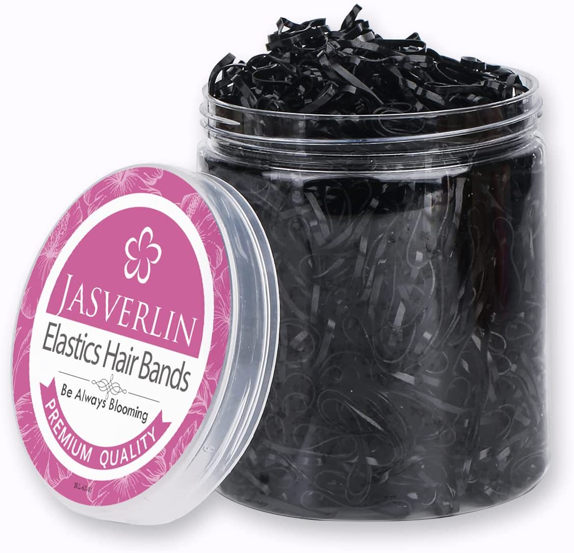 JASVERLIN Elastic Hair Bands, Tiny Elastics Baby Brown Ponytail Holders Soft Hair Ties Styling No Damage 1000Pcs