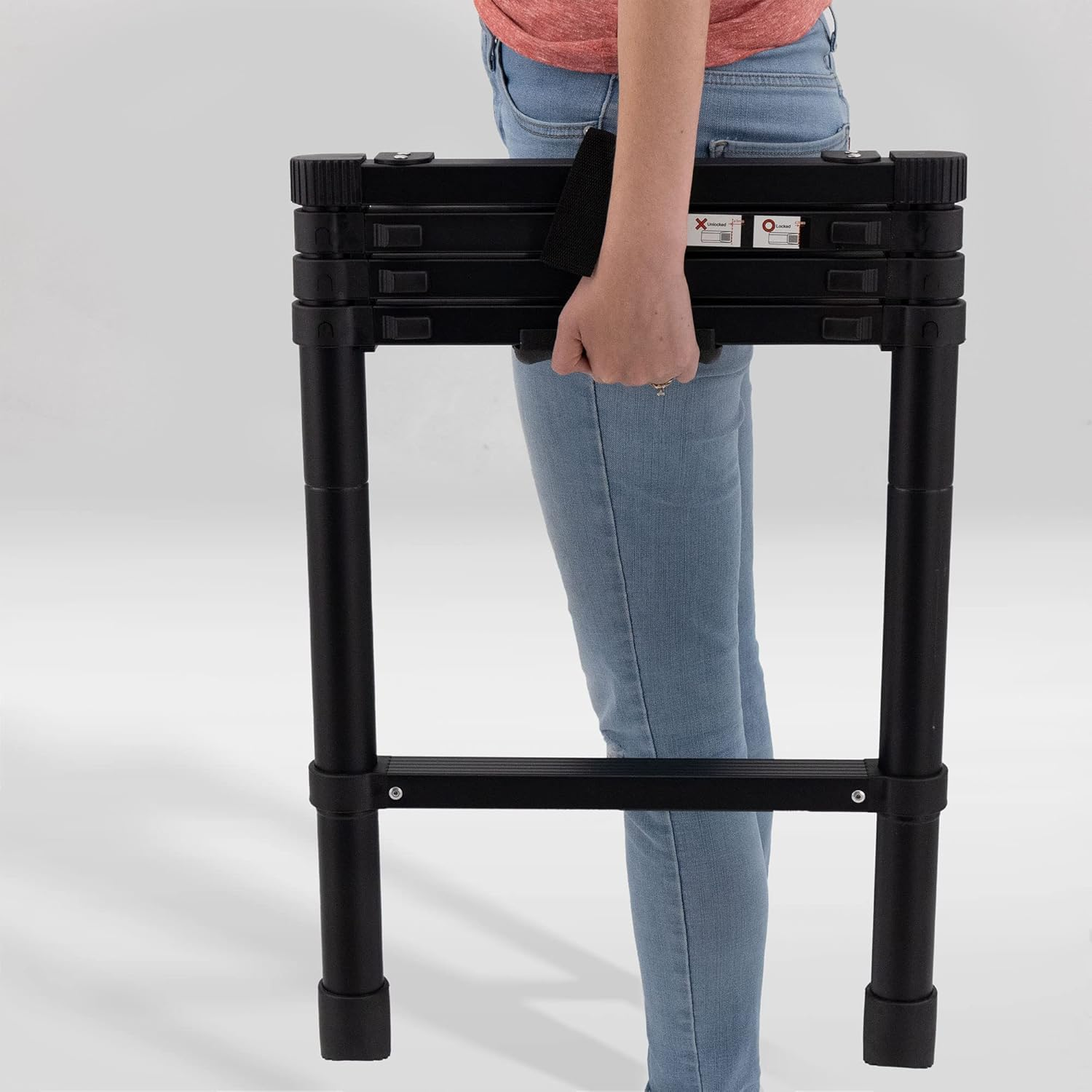 Recpro RV Telescoping Bunk Bed Ladder | Includes Mounting Brackets | Lightweight Aluminum Collapsible Construction (60") image number 1