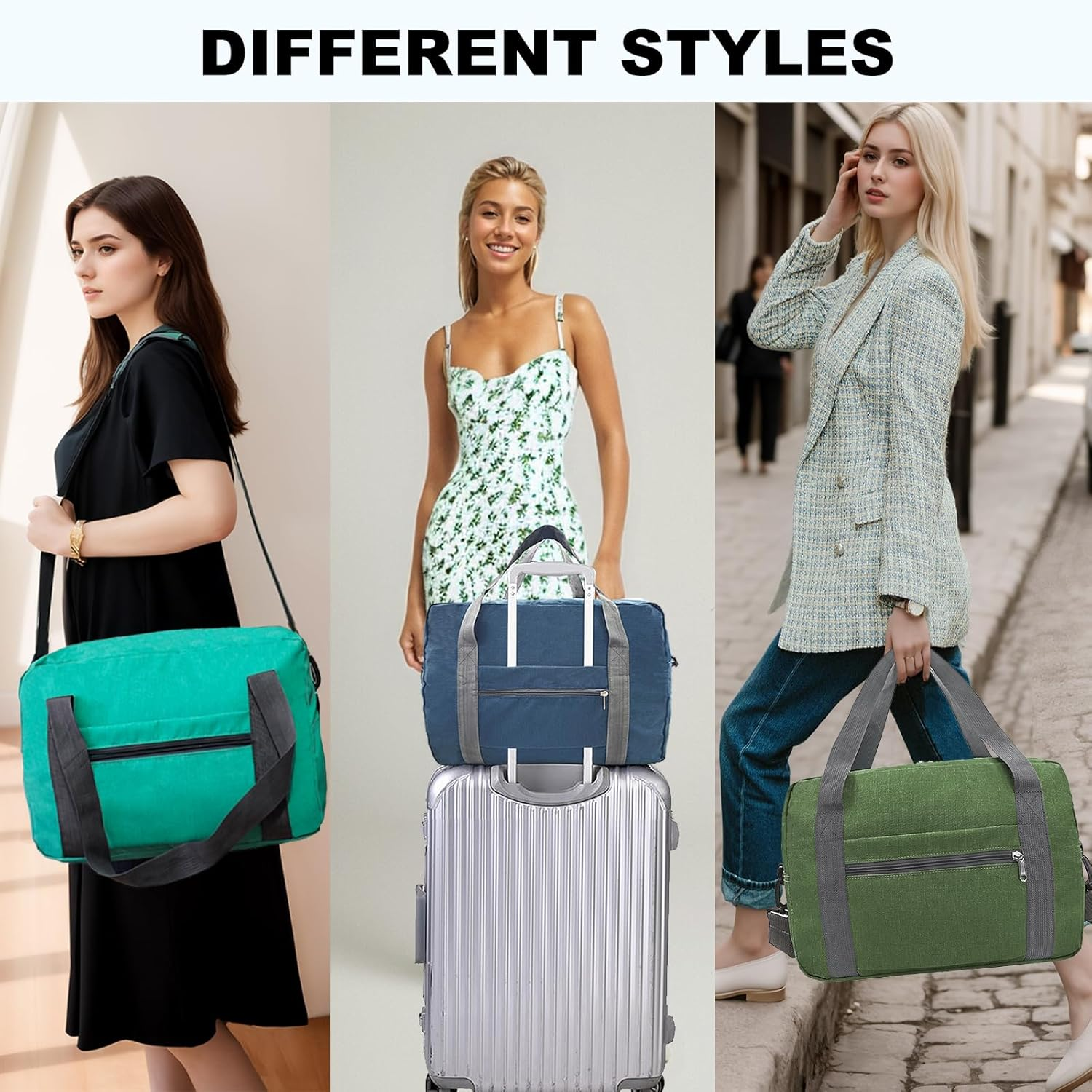 Lifwimner for Spirit Airlines Personal Item Bag Underseat Carry-On Luggage Foldable Travel Duffle Bag for Airplanes, Navy, 30L, Trendy image number 1