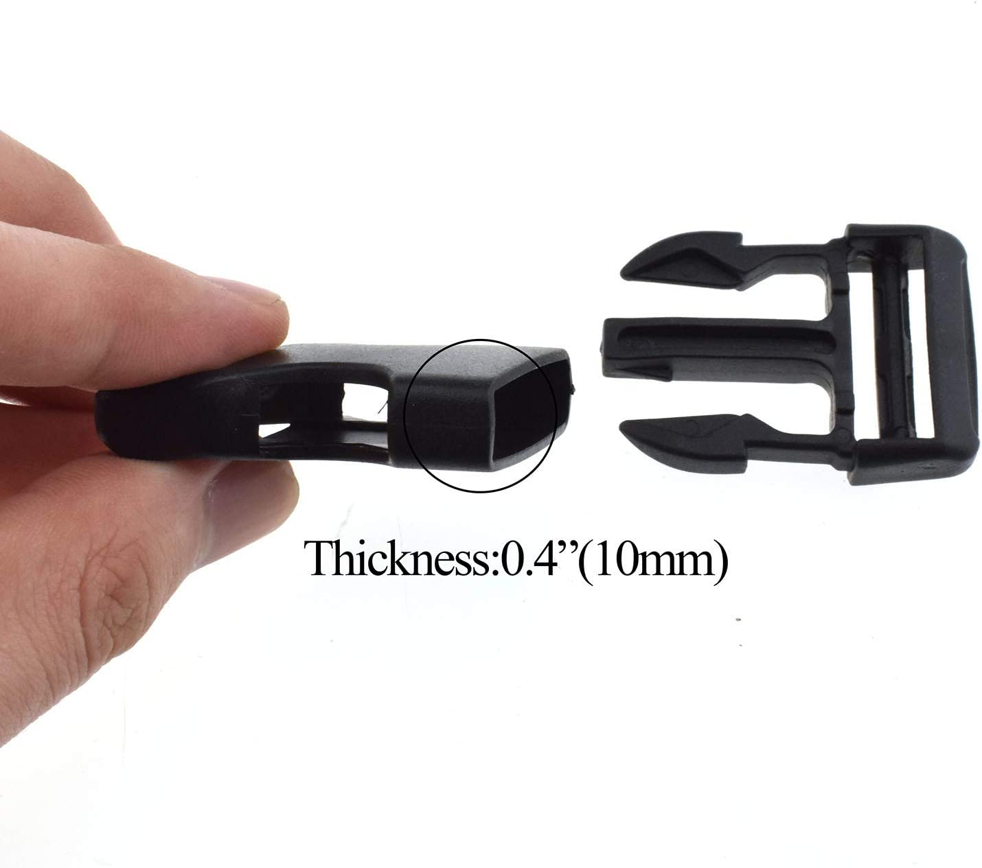 SGH Pro Quick Side Release Buckles Clips Snaps Dual Adjustable No Sewing Heavy Duty Plastic 1"/25Mm Wide 6 Pack for Nylon Strap Backpack Fanny Pack Webbing Belt Dog Collars Sturdy image number 5