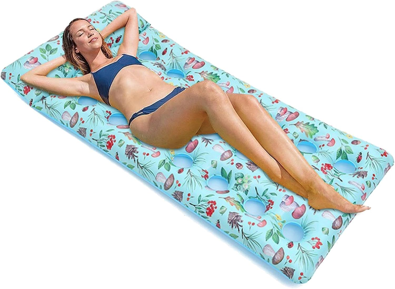 Inflatable Pool Float, Pool Float for Adults - PVC Thick Inflatable Pool Float for Adults, Water Lounger Floatie - 190 X 88 Cm Large Sunbathing Pool Lounge Raft, Lightweight image number 2