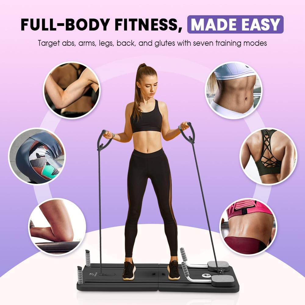 Propulse Pilates Board, 2025 Upgraded Pilates Reformer Set, Multi-Purpose Foldable Pilates Reformer Board for Home, Ab Board Trainer Pilates Sliding Board - Purple image number 6