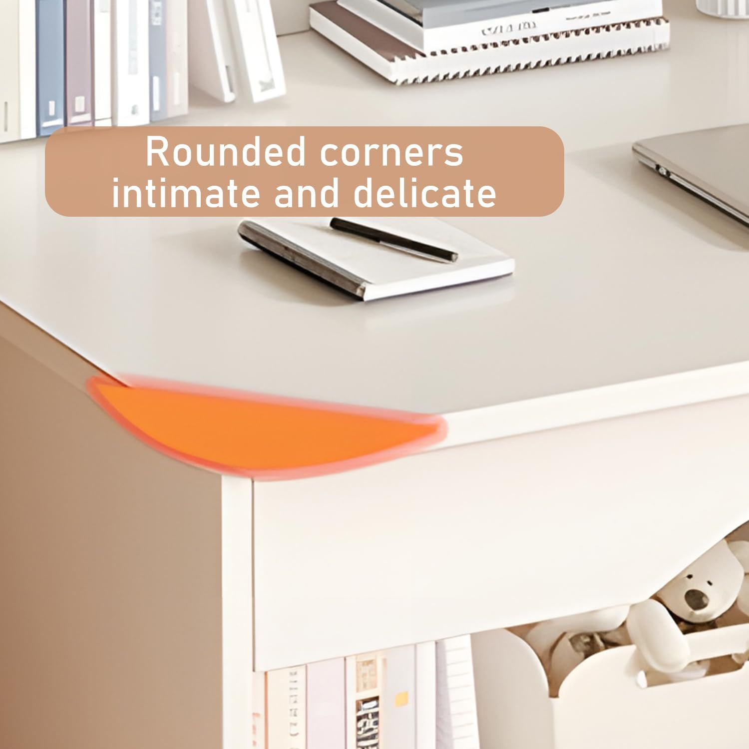 Uandhome Computer Desk, Large Standing Desk, Easy-To-Assemble Study Desk for Home, Bedroom, Office Durable Wood Table,Storage Shelves Ideal for Gaming Working and Learning(100X48X120Cm) (White) image number 5