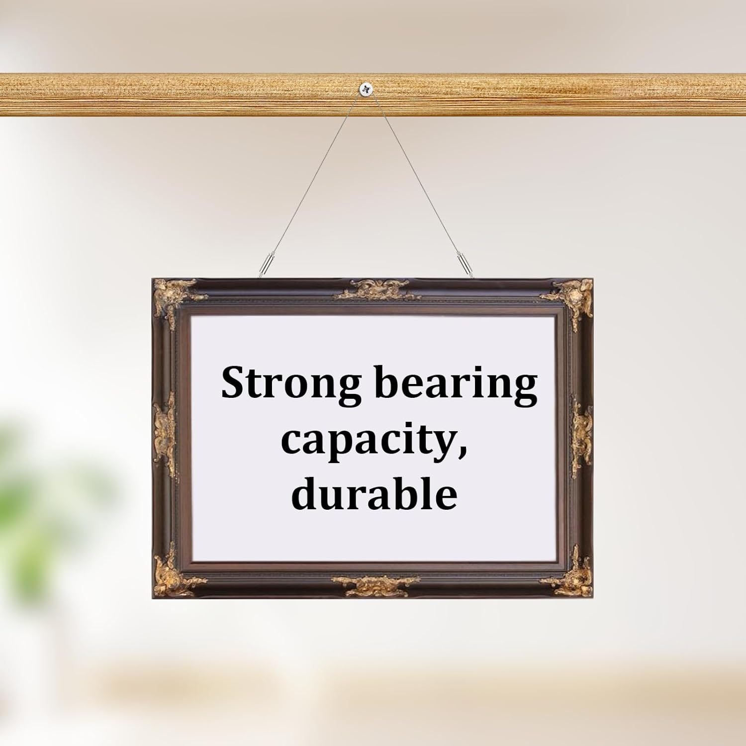 4 PCS Adjustable Picture Hanging Wire - Heavy Duty Stainless Steel Wire for Hanging Pictures, Mirrors, Paintings & Artwork image number 6