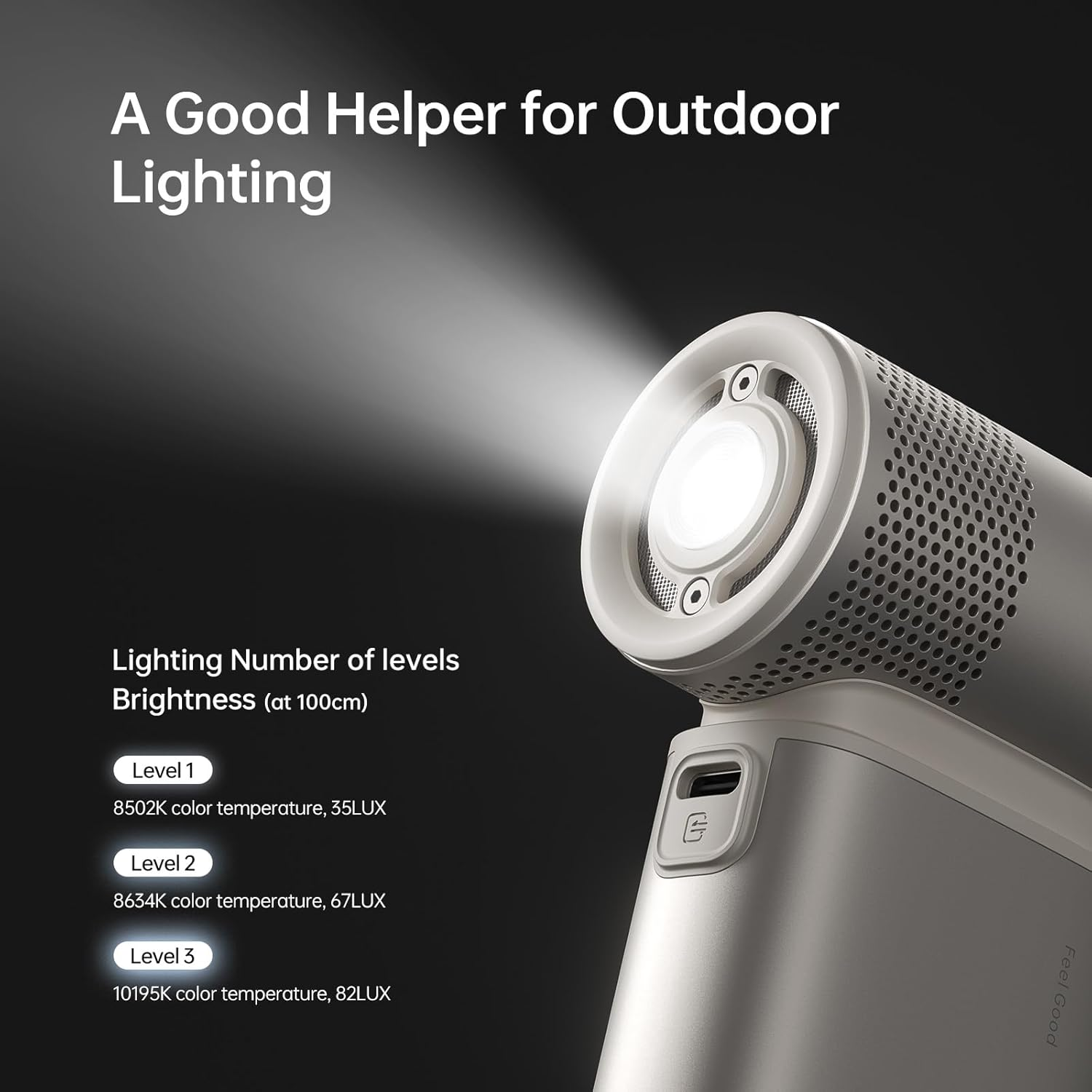 JISULIFE Portable Handheld Fan 5 in 1, 100 Speed, 9000Mah Max 25 Hrs Mini Fan Rechargeable 18W Power Bank with Flashlight, Ultra Motor, Metal Shell Multi-Function Travel Gifts for Women Men-Brown - Grey image number 7