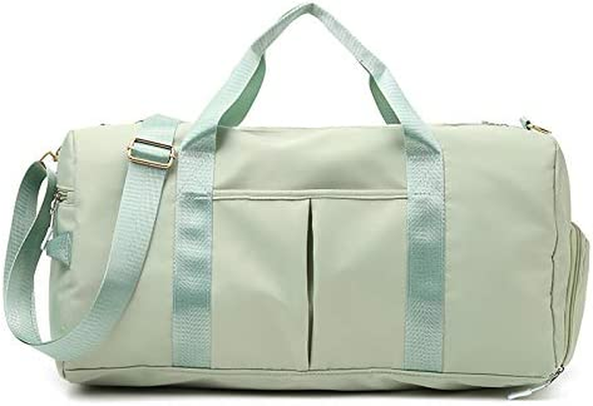 Sports Travel Duffel Bag with Wet Pocket & Shoes Compartment Water Resistant Luggage Packable Weekender Bag for Women and Men Gray 20-35L