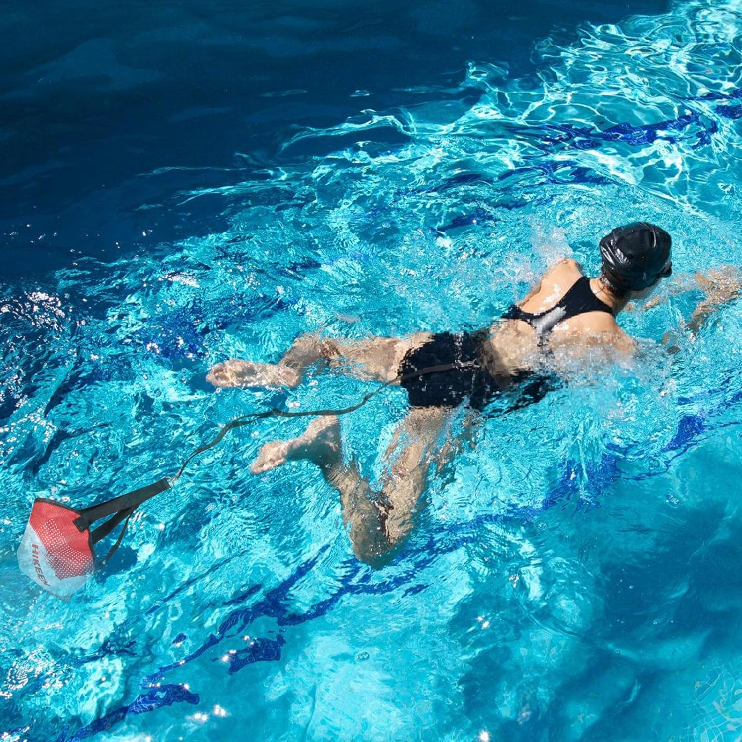 Hikeen Swimming Parachute Resistance Set Training Equipment with 3 Parachute & Adjustable Length Swim Belts for Adults image number 5