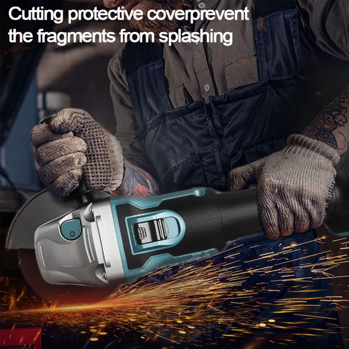 TOBAIL Cordless Brushless 18V 125Mm Angle Grinder with 2 Li-Ion 3A Battery, 5 Disc, Battery Charger Angle Grinder Kit Carrying Case image number 4