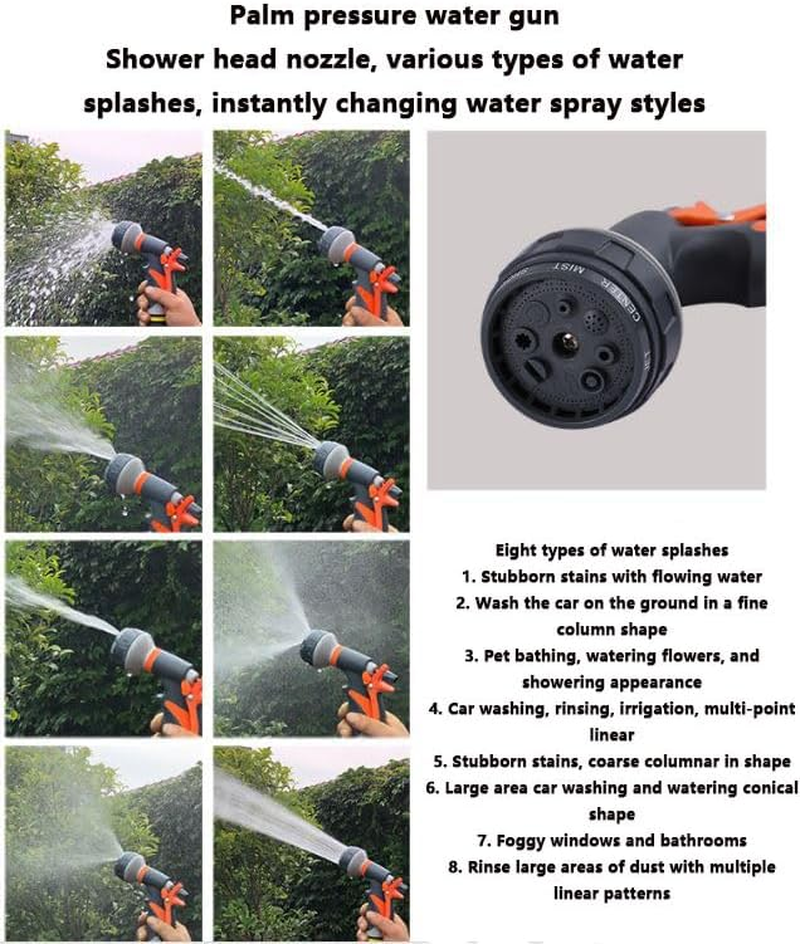 Heavy Duty 8-Function Multi-Pattern Hose Pipe Spray Gun, Rubber Coated Garden Hose Spray Nozzle for Car Washing, Plant Watering, Outdoor Cleaning image number 1