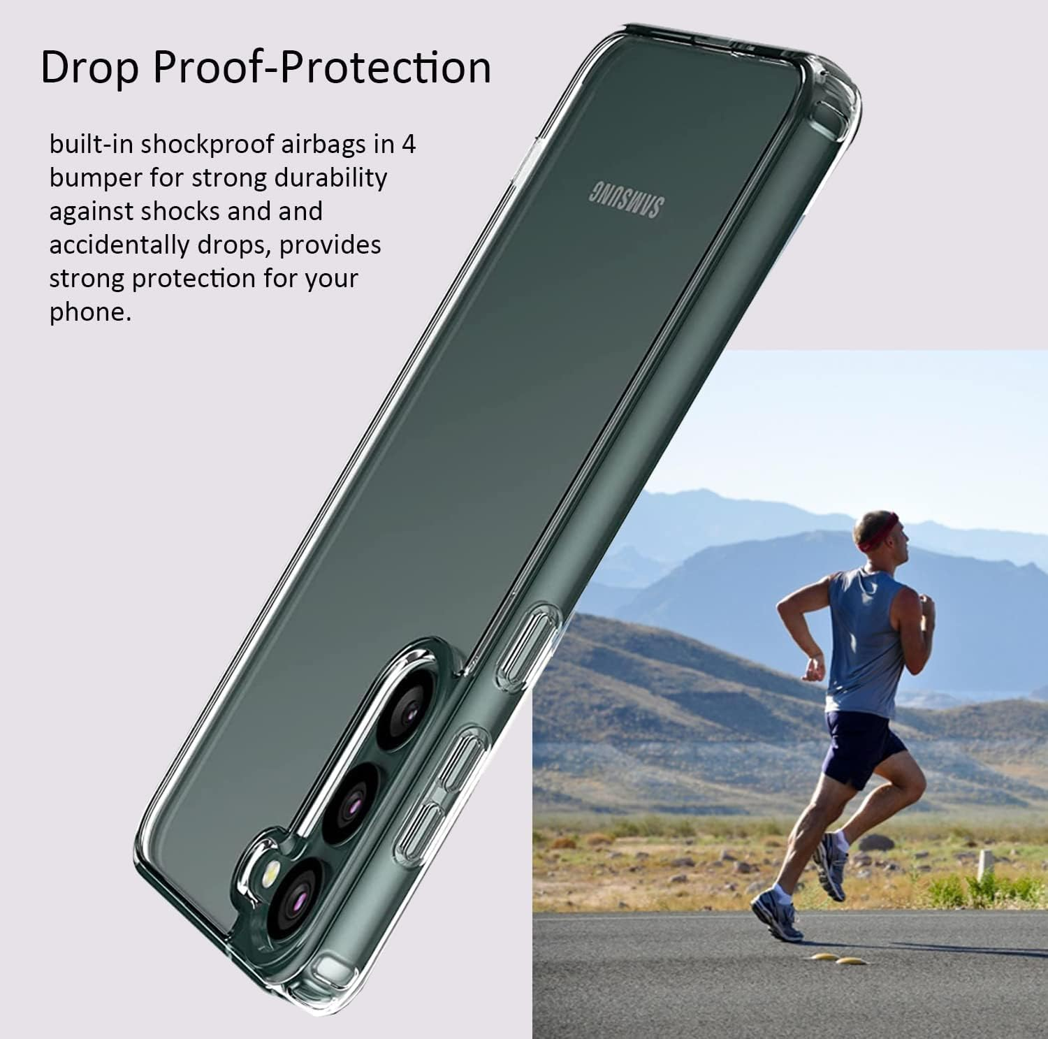 For Samsung Galaxy S25 plus Case Clear,[Anti-Yellowing & Non-Slip] Transparent Shockproof Protective Phone Cases Slim Thin Cute Cover for Galaxy S25 Plus+ 6.7&rsquo; Released 2025 image number 1