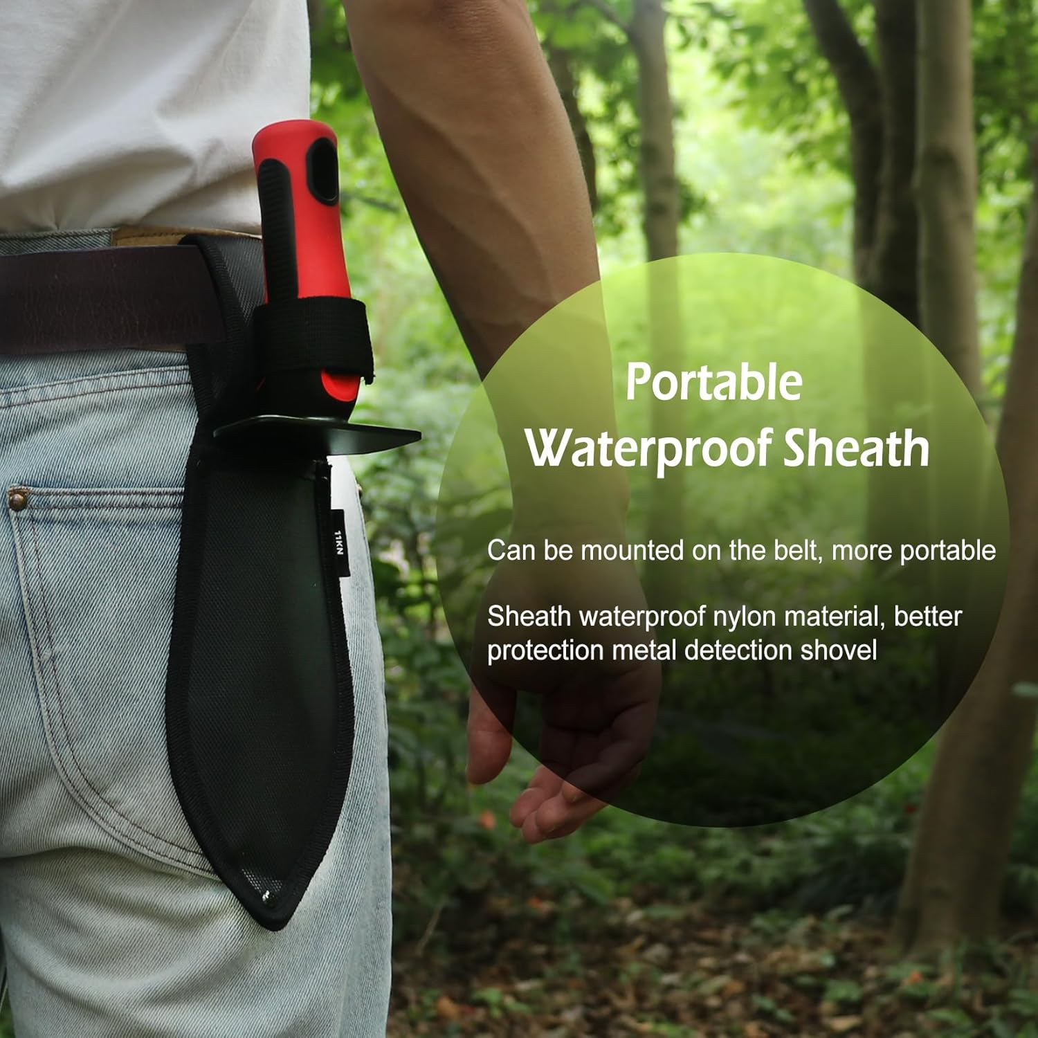 Heavy Duty Double Serrated Edge Digger, Metal Detecting Tool with Sheath, Belt Mounted, Gardening Accessories image number 1