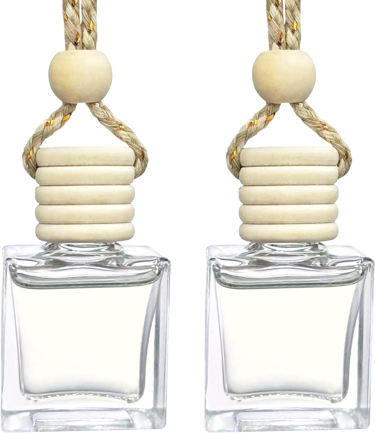 Car Aromatherapy Diffuser Bottle - 2 Pack Hanging Perfume Bottle, Empty Glass Bottles for Auto Window Ornament & Fragrance Decor image number 4