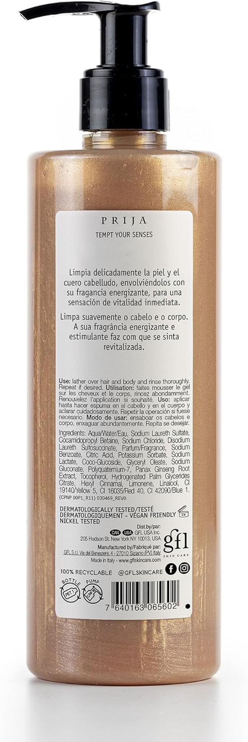 Prija Vitalising Creamy Bath Foam, Pearly Texture for Radiance Boost, Gently Cleanses and Moisturises the Skin with Ginseng Extract 12.8 Fl. Oz image number 6