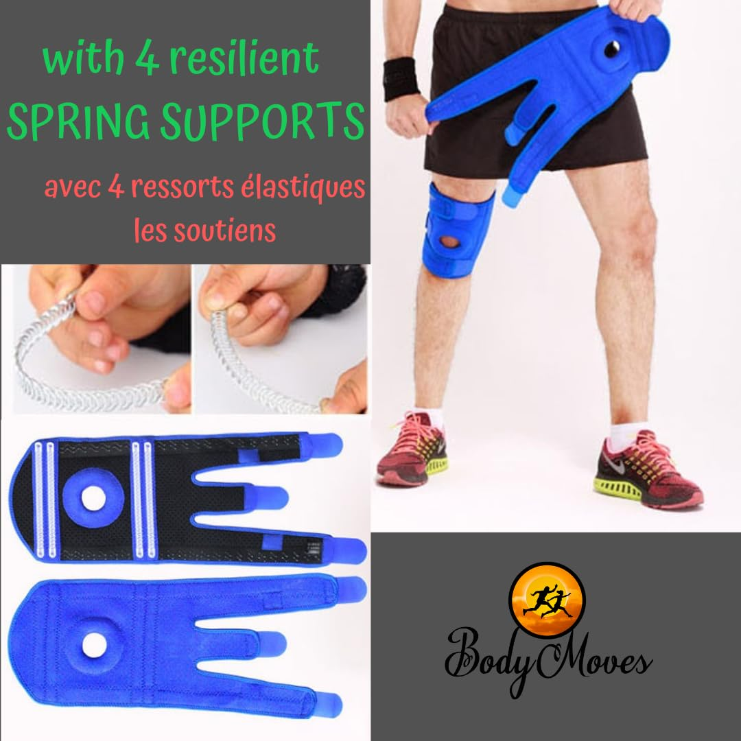 Bodymoves Kid'S Knee Brace Support plus Hot and Cold Ice Gel Pack for Stabilizing Patella Meniscus Tear Ligament Injury Prevention - Blue image number 3