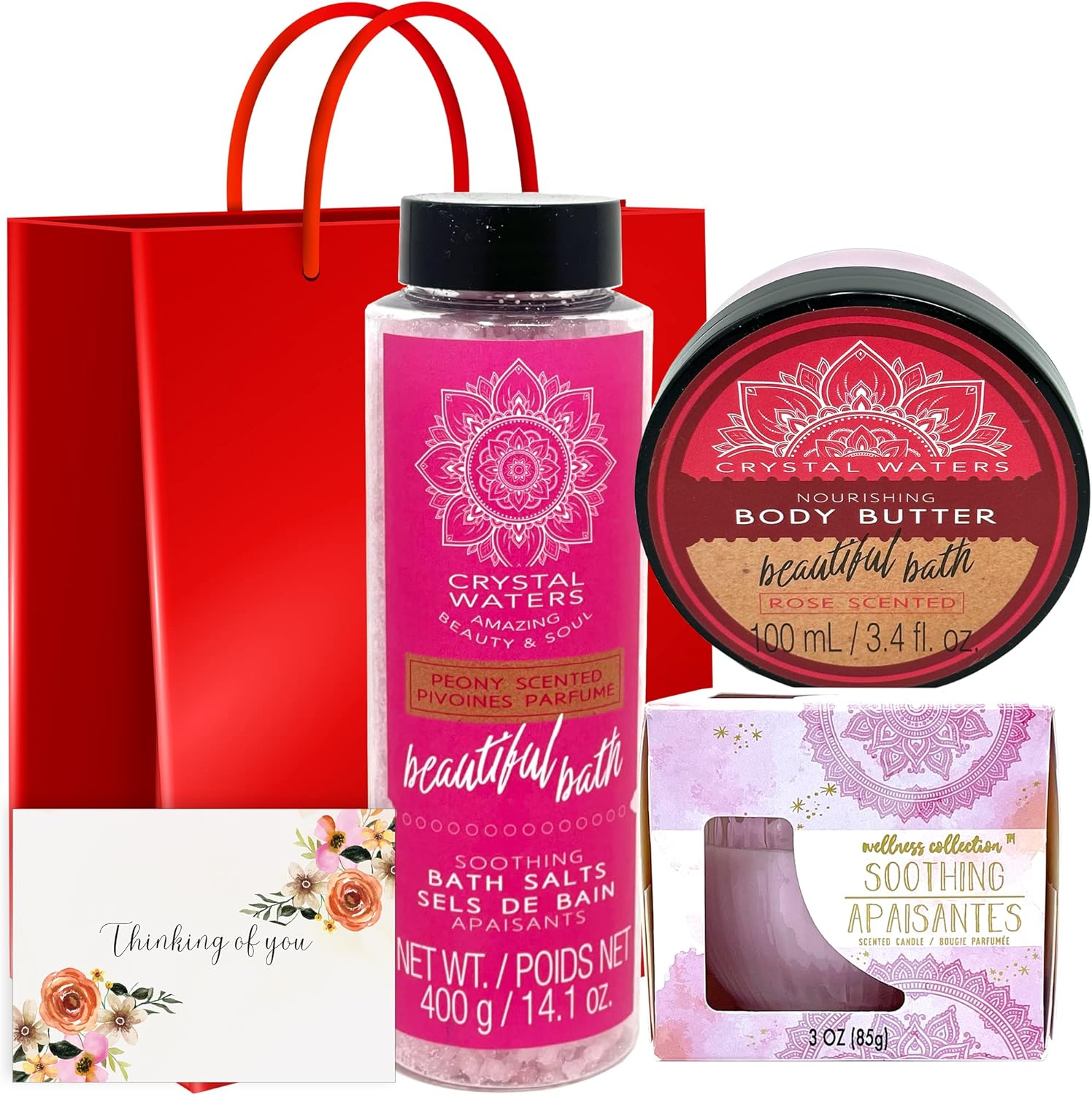Mothers Day Gifts Ncluding Bath Salt, Body Butter & Soothing Scented Candle for Mother'S Day from Son, Daughter, Wife, Grandma, Auntie, Kids Friends. Teacher Nurses Appreciation Week image number 1