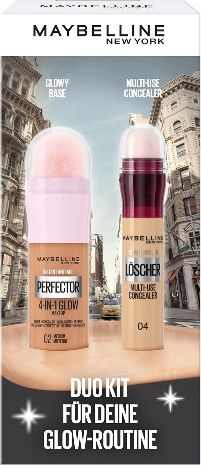 Maybelline New York 4-In-1 Make up Instant Perfector Glow, No. 01 Light, 20 Ml + Instant Anti-Age Effect Concealer No. 01 Light, 6.8 Ml