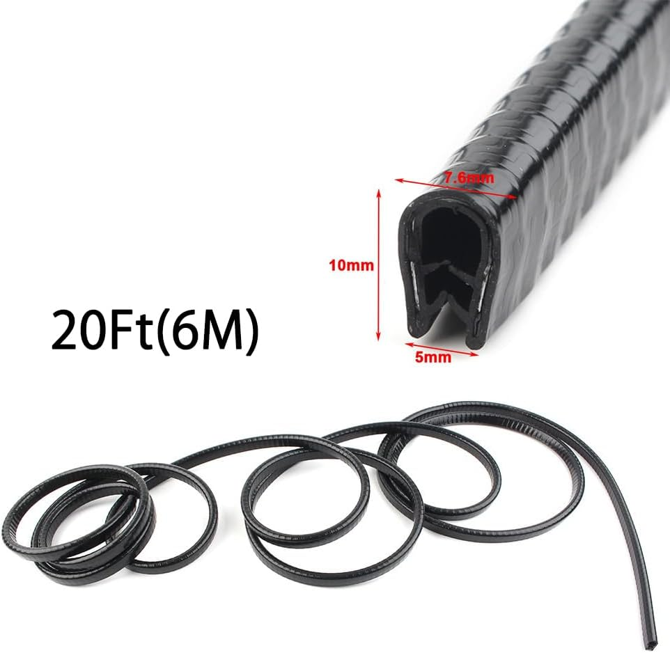 20Ft(6M) Black Car Door Edge Guards, Rubber Trim with U Shape, Universal Fit for Most Cars, No Glue image number 4