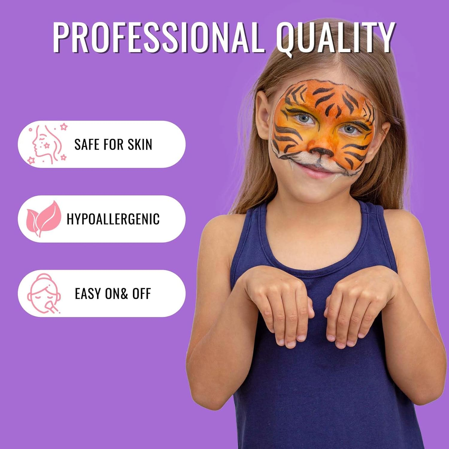 FLYTIN 44 Color Face Painting Kit - Non Toxic Water Activated Face Paint Palette with Stencils, Brush, Gems. for Carnival, Halloween, Costume Makeup and Any Creative Activity image number 5